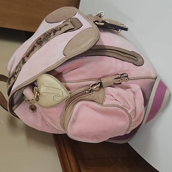 Juicy Couture y2k Vintage Velour and Leather Backpack Bag main image 9